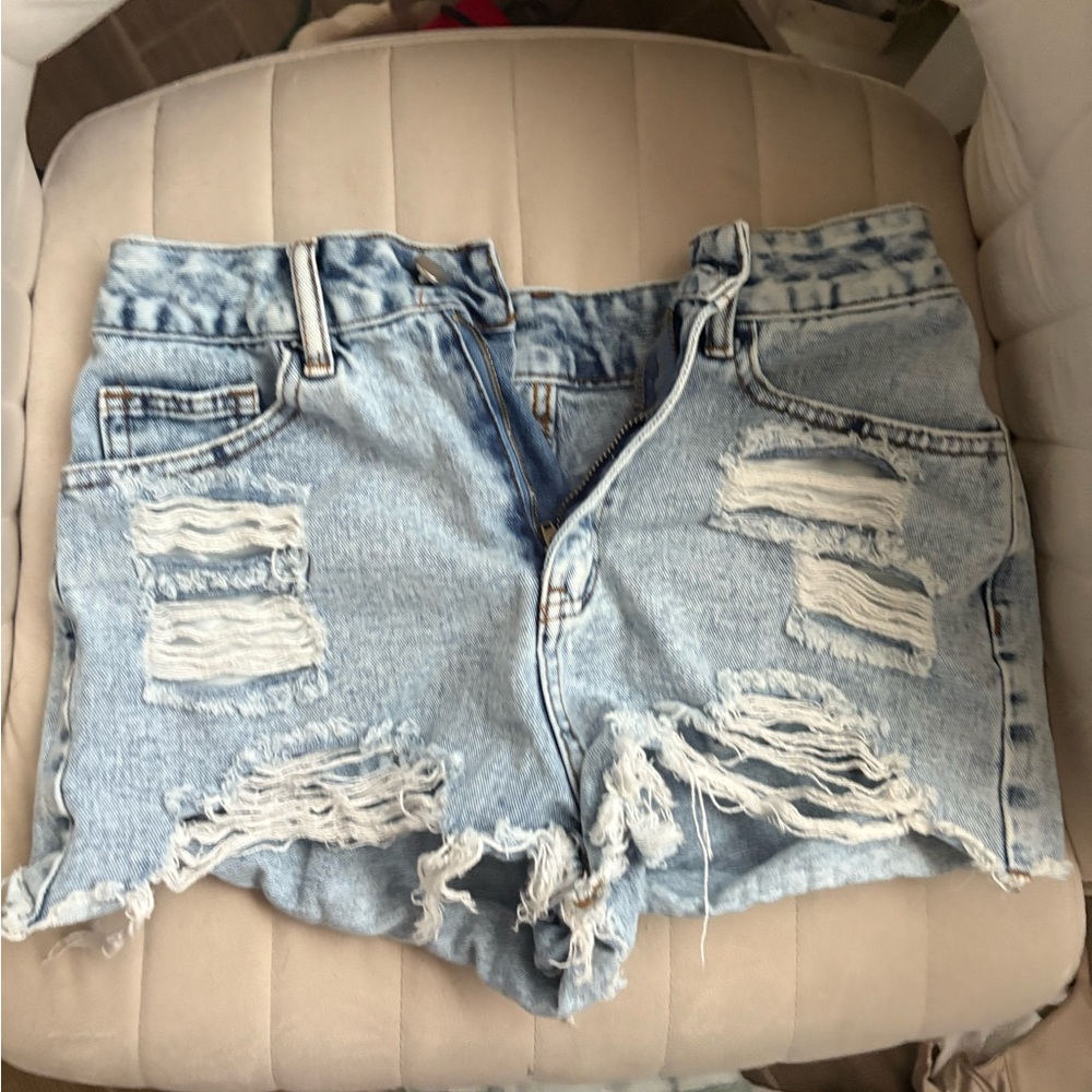 Distressed Denim Shorts